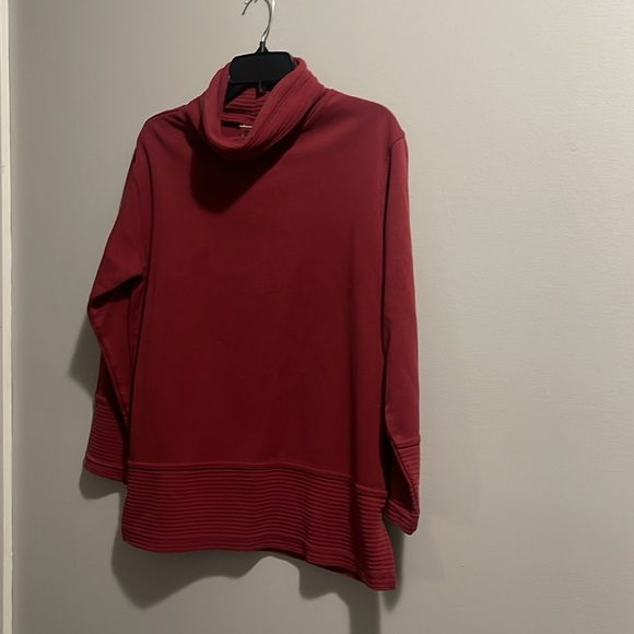 Coldwater Creek Cowl Neck Sweater Rustic Red Color - Picture 3 of 7